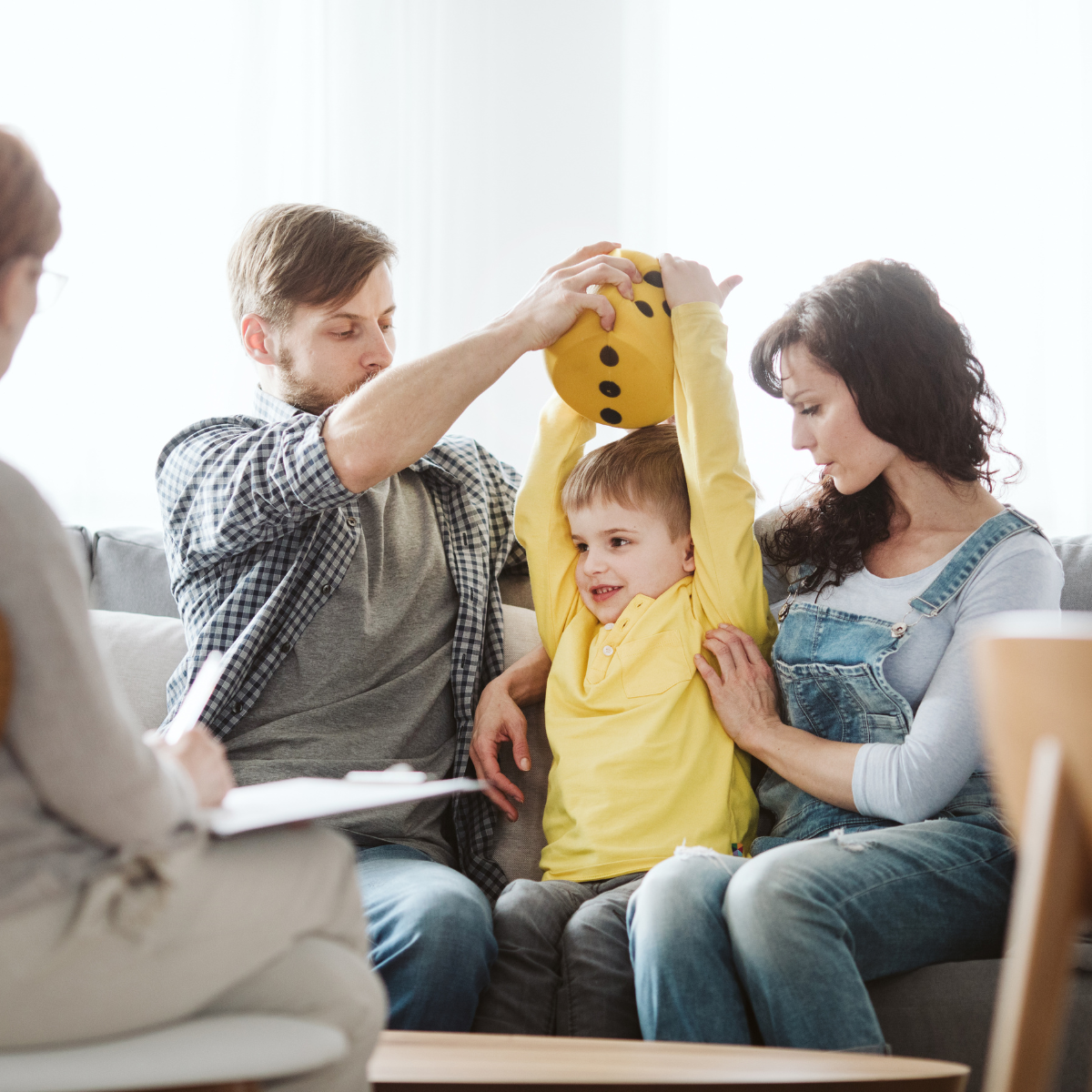 En familie som får støtte