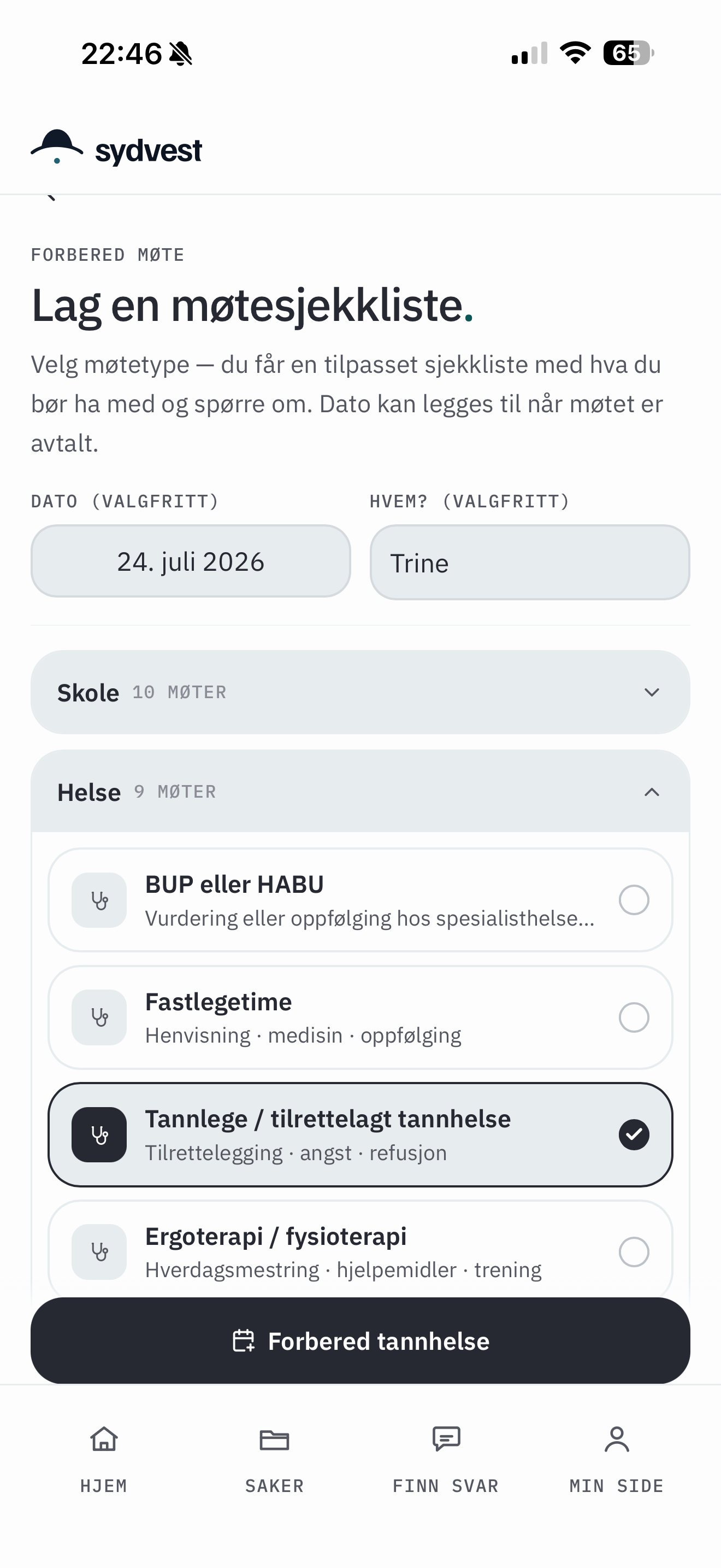 Møtesjekkliste